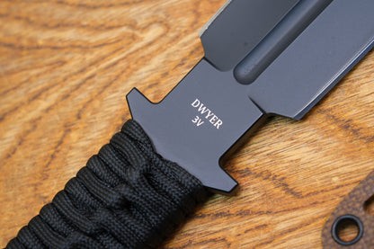 JW Black 3V Heavy-Duty Double-Edged Tactical Knife