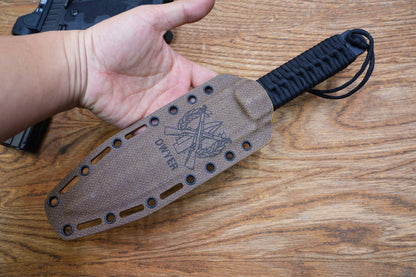 JW Black 3V Heavy-Duty Double-Edged Tactical Knife
