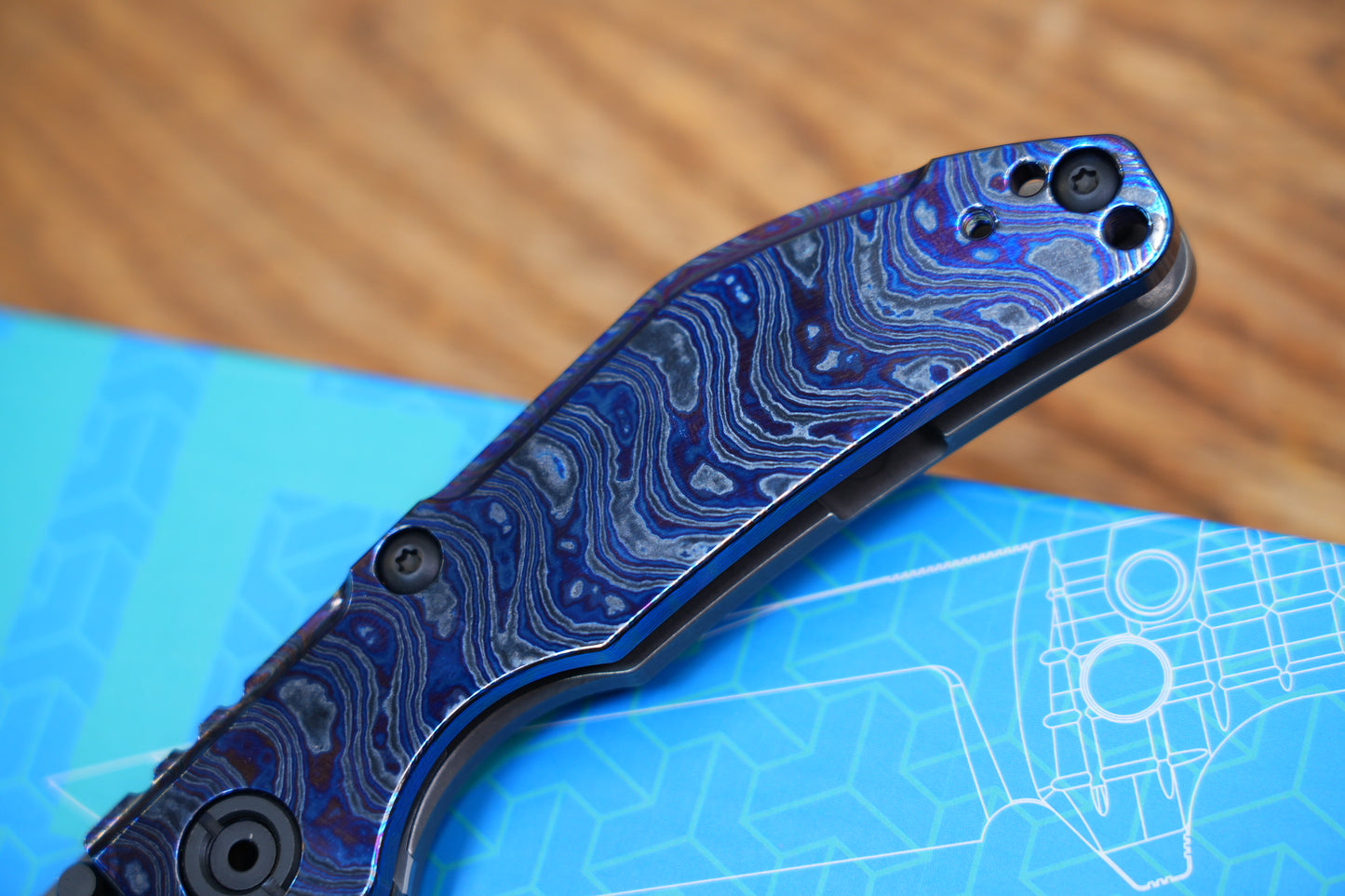 BBNM VegasForge AMERICAN MADE DAMASCUS STEEL Zirconium alloy Damascus