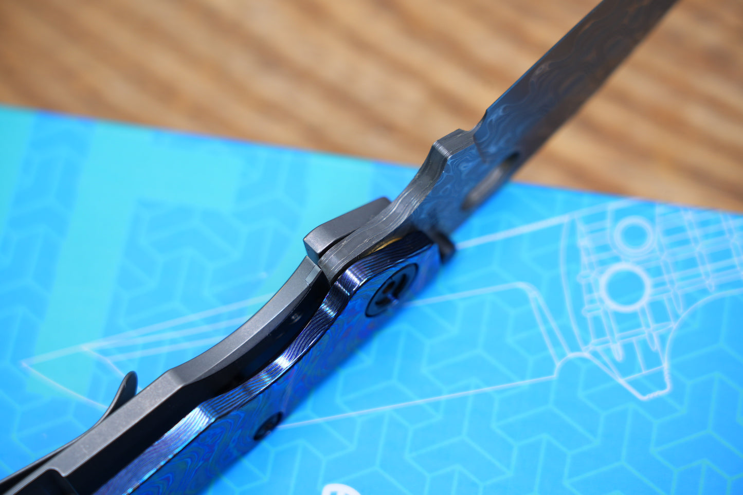 BBNM VegasForge AMERICAN MADE DAMASCUS STEEL Zirconium alloy Damascus