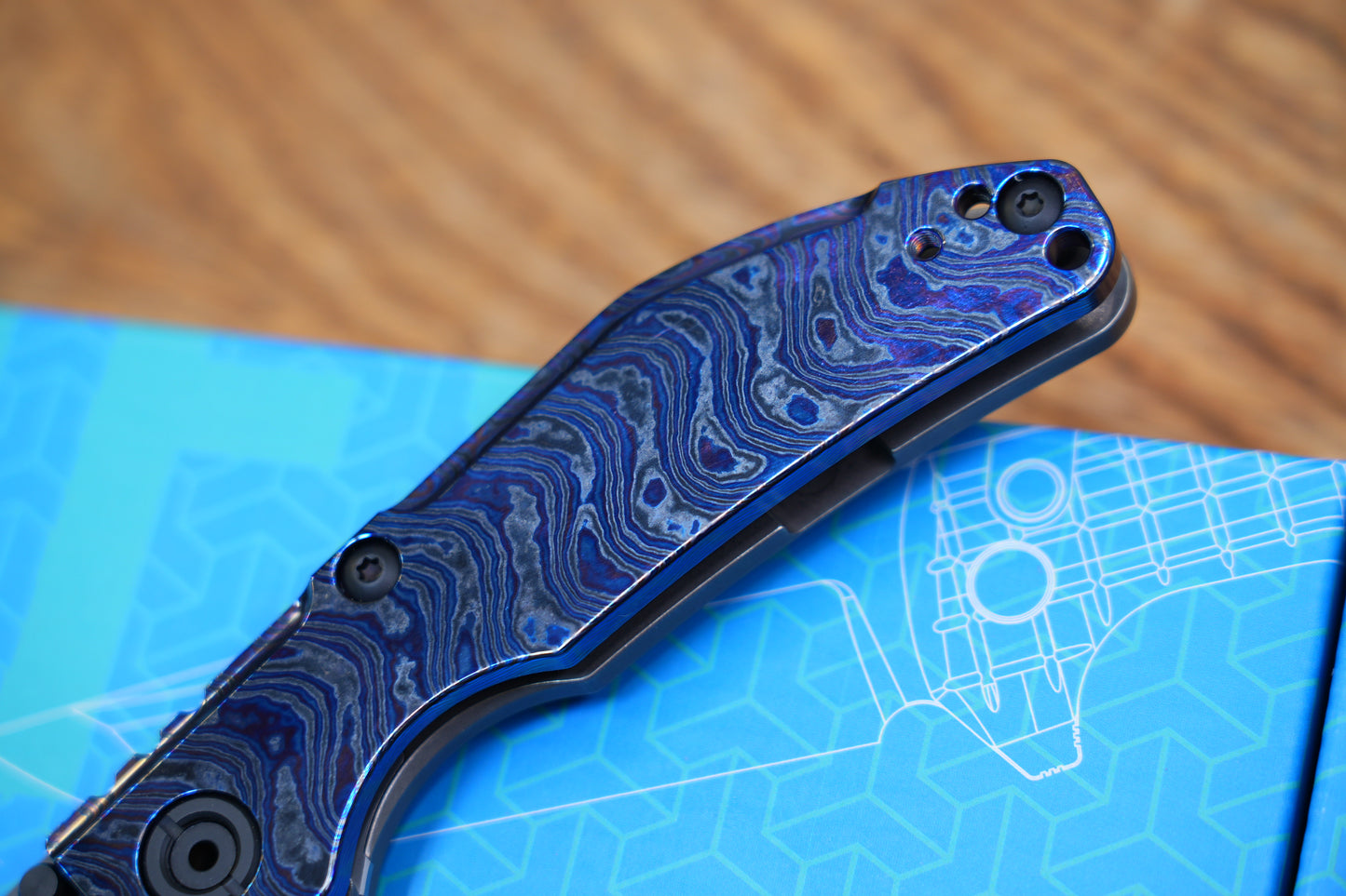 BBNM VegasForge AMERICAN MADE DAMASCUS STEEL Zirconium alloy Damascus