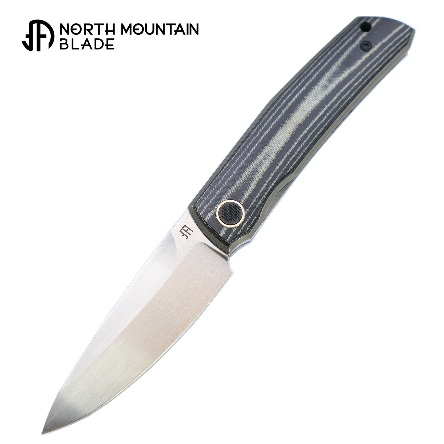 North Mountain Blade 【Guardian】Front Opening Tactical Folding Knife Handcrafted Satin Finish Micarta