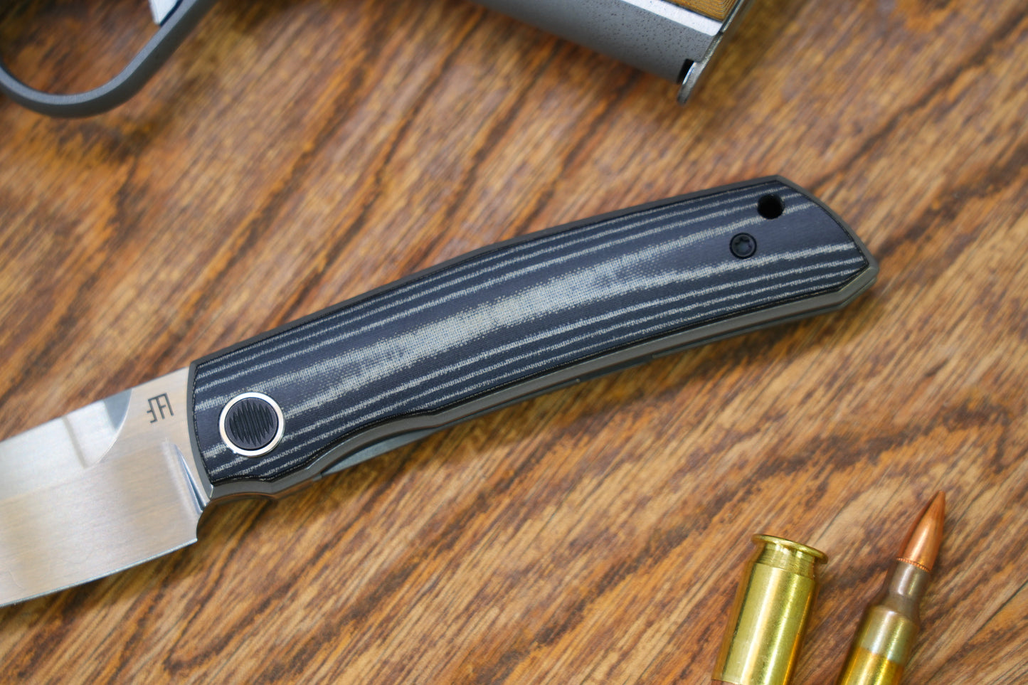 North Mountain Blade 【Guardian】Front Opening Tactical Folding Knife Handcrafted Satin Finish Micarta