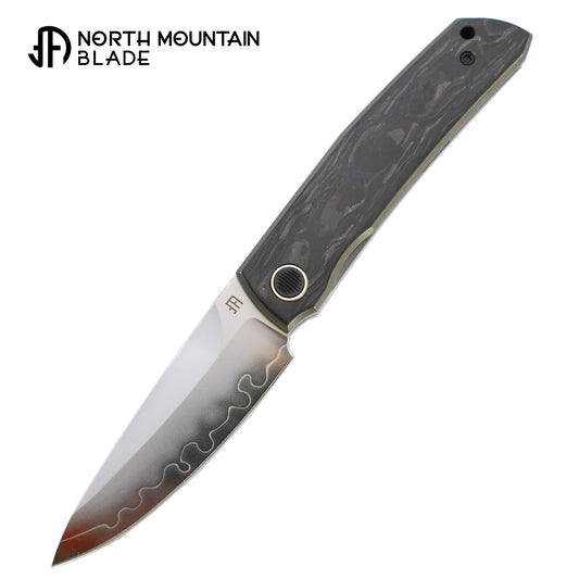 North Mountain Blade 【Guardian】Front Opening Tactical Folding Knife Marble Carbon Fiber