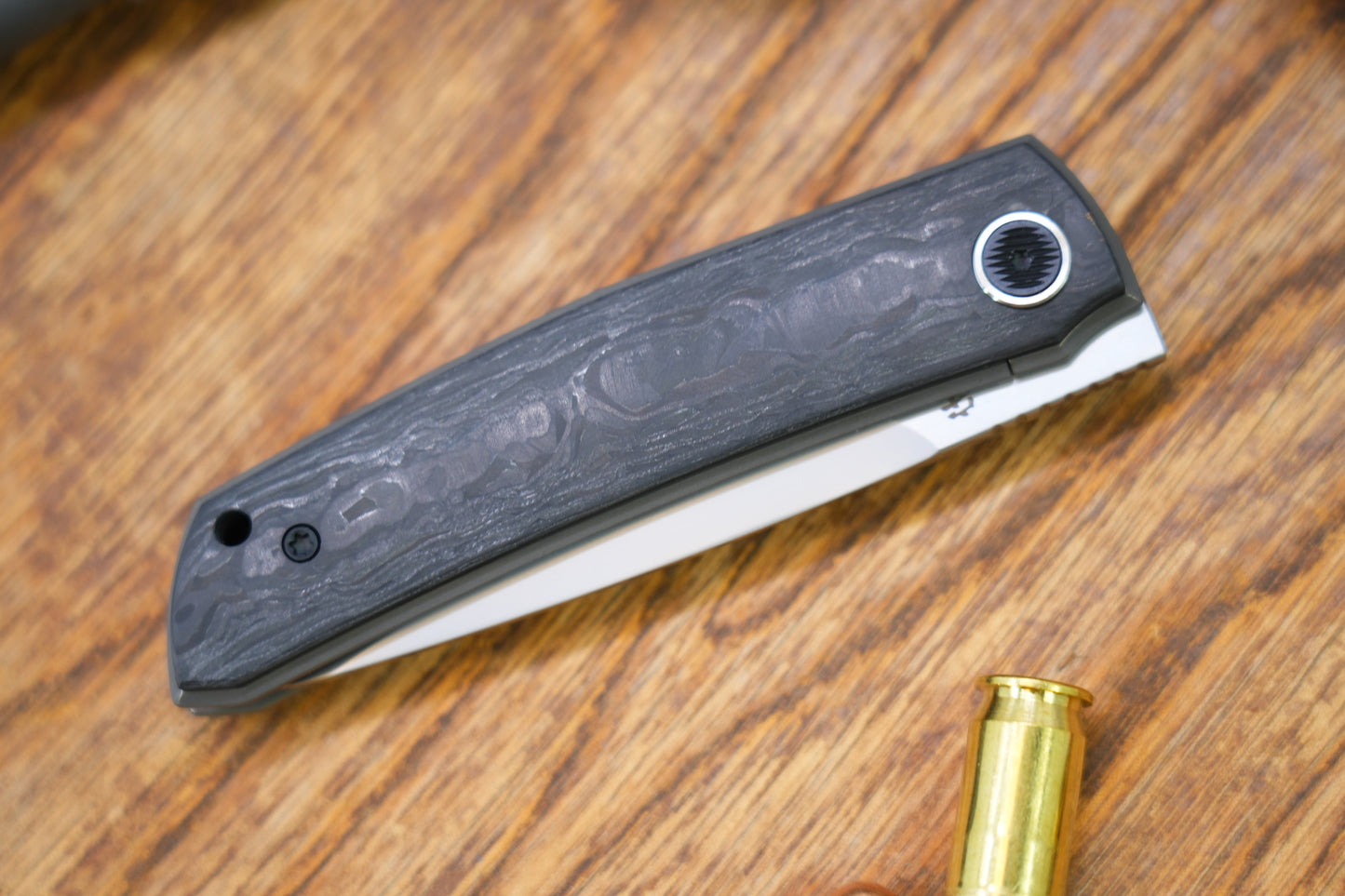 North Mountain Blade 【Guardian】Front Opening Tactical Folding Knife Marble Carbon Fiber