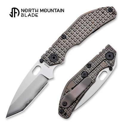 BBNM 2522-BZ-G Tanto Grid Titanium Handle Champagne