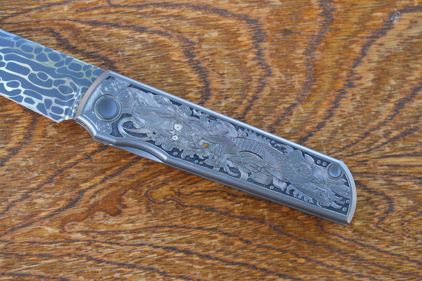 Chop Hand Carved Ti hand Vegas Forg Damascus