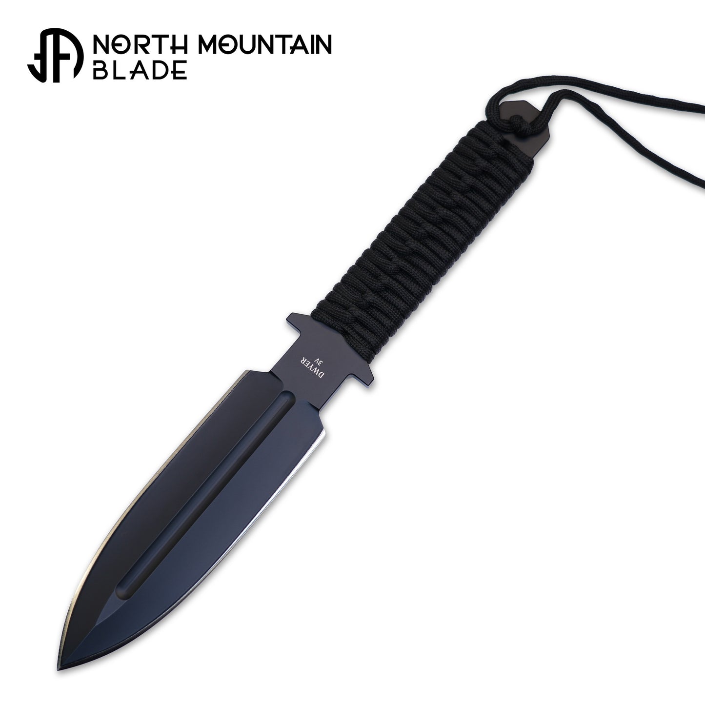 JW Black 3V Heavy-Duty Double-Edged Tactical Knife