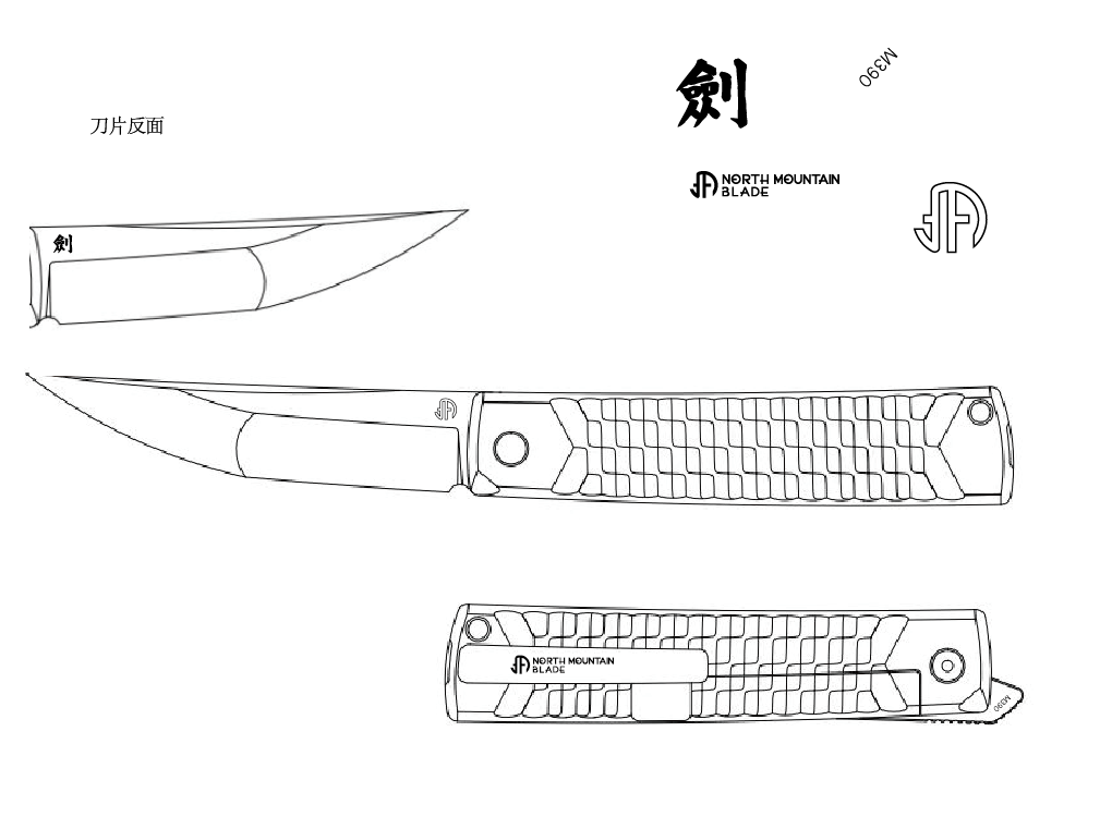 NEW 劍 KAIKEN Nature Diamond Cut M390 Blade Titanium handle Titanium back clip Tanto