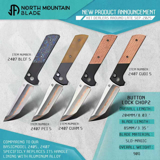 Chop2 2407-PEI-5 Copper Sandwich Five Layers Wave Forg Blade PEI Amber Handle