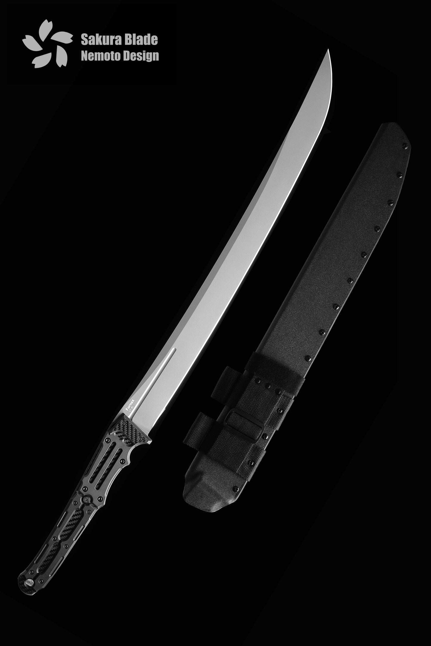 Cuchillo táctico XL con diseño de Nemoto y hoja Katana Sakura