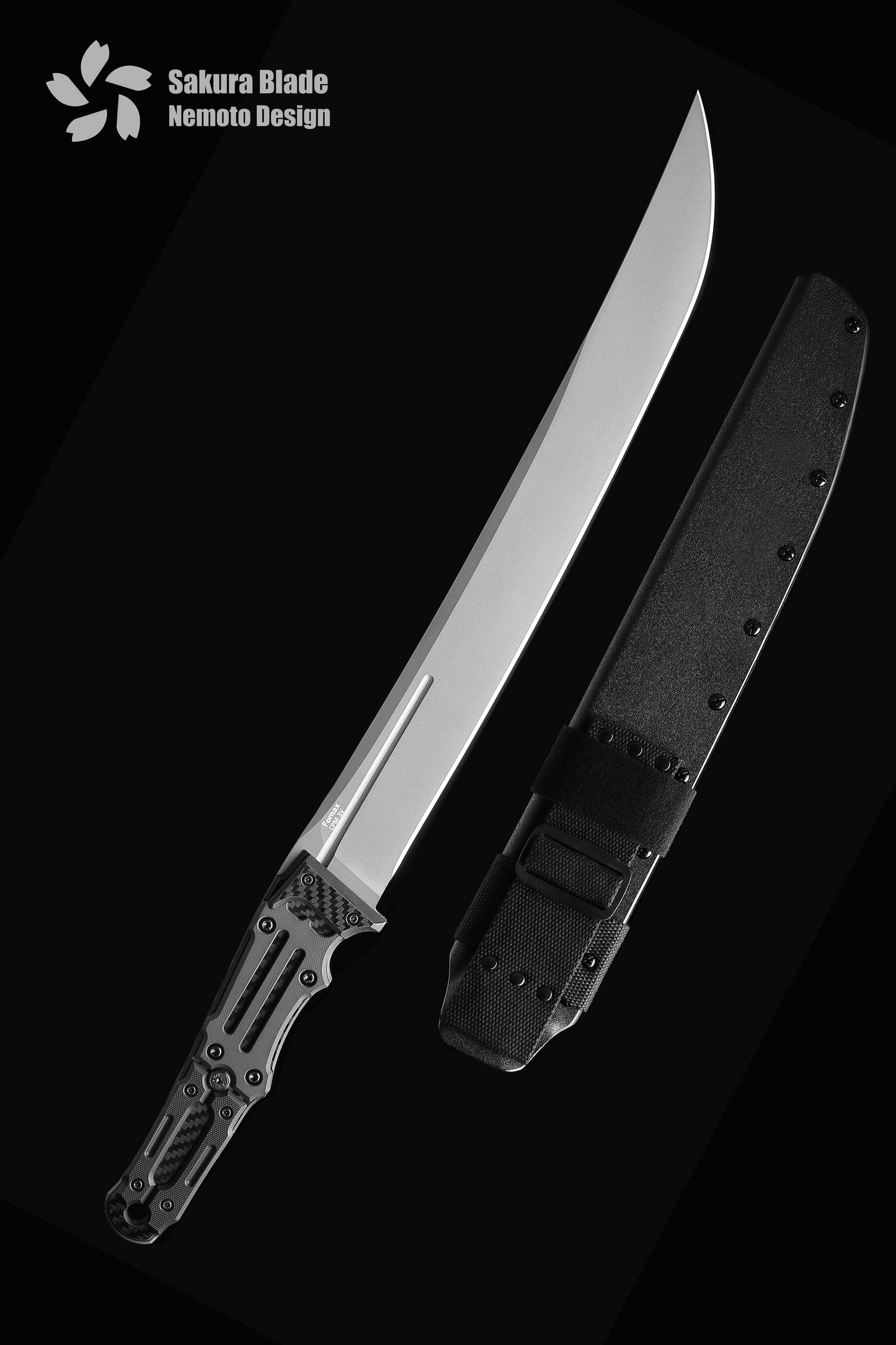 Cuchillo táctico con diseño de Nemoto y hoja Sakura Wakizashi