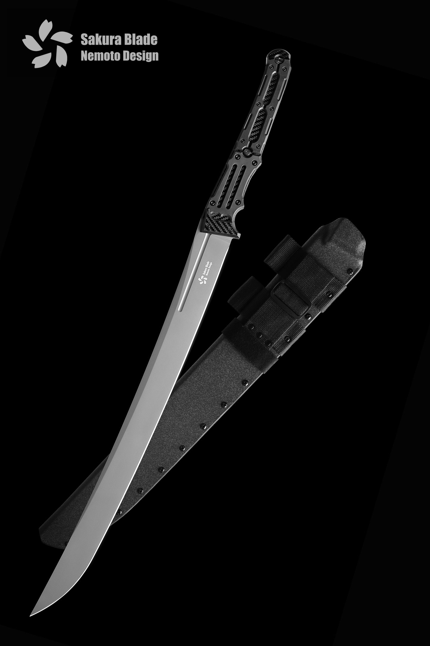 Cuchillo táctico XL con diseño de Nemoto y hoja Katana Sakura