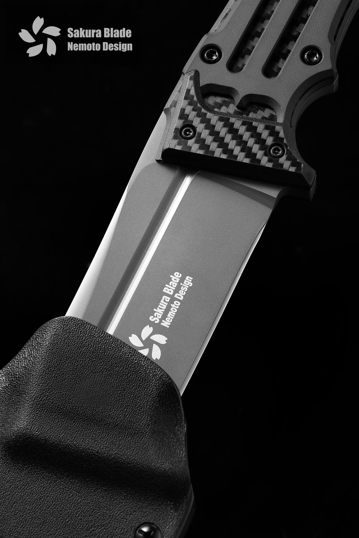 Cuchillo táctico XL con diseño de Nemoto y hoja Katana Sakura