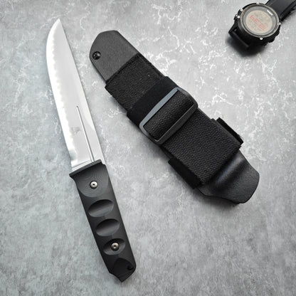 Nemoto Design FB01, SLD-MAGIC Steel Fixed Blade Knife, Kydex Sheath, Sakura Blade