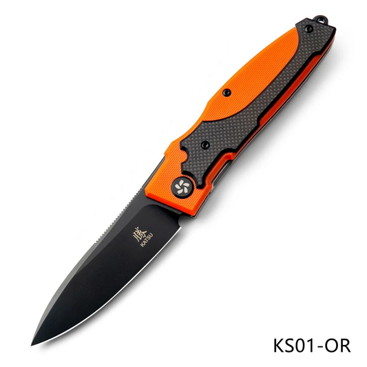 Nemoto Design KS01-OR Japanese Higo-no-Kami folding knife tactical design