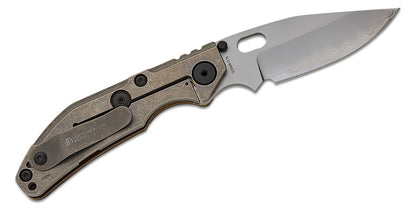 BBNM 2521-CU Bronze Bowie Duane Dwyer Frame Lock Folding Knife 3.62" SLD Satin/Hamon Bowie Blade, Bronze Handle with Titanium Lock - BBNM BRONZE BOWIE