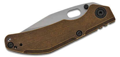 BBNM 2521-CU Bronze Bowie Duane Dwyer Frame Lock Folding Knife 3.62" SLD Satin/Hamon Bowie Blade, Bronze Handle with Titanium Lock - BBNM BRONZE BOWIE
