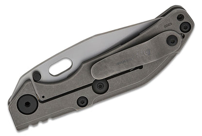BBNM 2521-Ti Bowie Duane Dwyer BBNM Frame Lock Folding Knife 3.62" SLD Satin/Hamon Bowie Blade, Gray Titanium Handles - BBNM TI BOWIE