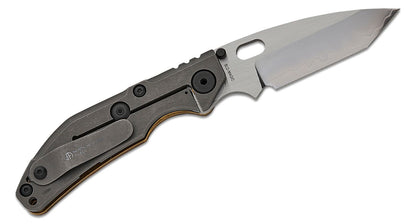 BBNM 2522-CU Bronze Tanto Duane Dwyer Frame Lock Folding Knife 3.62" SLD Satin/Hamon Tanto Blade, Bronze Handle with Titanium Lock - BBNM BRONZE TANTO
