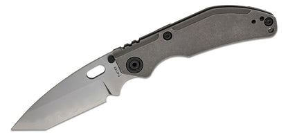 BBNM 2522-Ti Tanto Duane Dwyer Frame Lock Folding Knife 3.62" SLD Satin/Hamon Tanto Blade, Gray Titanium Handles - BBNM TI TANTO