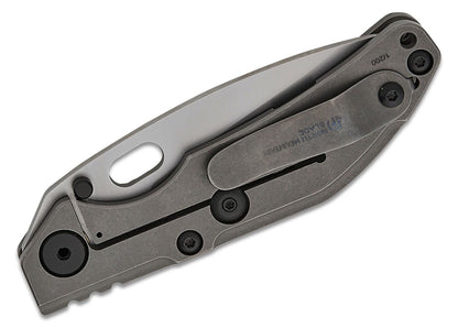BBNM 2522-Ti Tanto Duane Dwyer Frame Lock Folding Knife 3.62" SLD Satin/Hamon Tanto Blade, Gray Titanium Handles - BBNM TI TANTO
