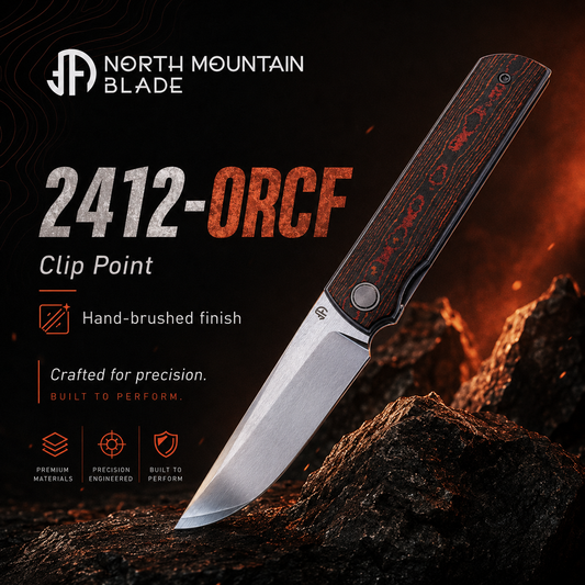 2412-ORCF Clip Point Hand-brushed finish