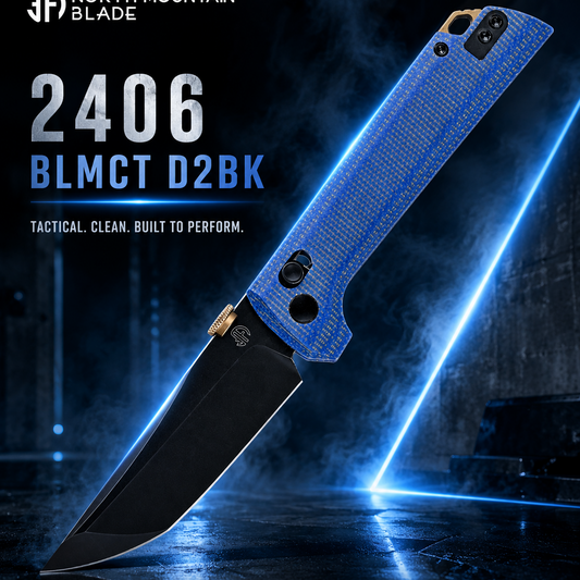2406-BLMCT-D2BK Crossbar Lock Knife D2 Steel Japanese-style tactical folding knife