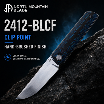 2412-BLCF Clip Point Hand-brushed finish