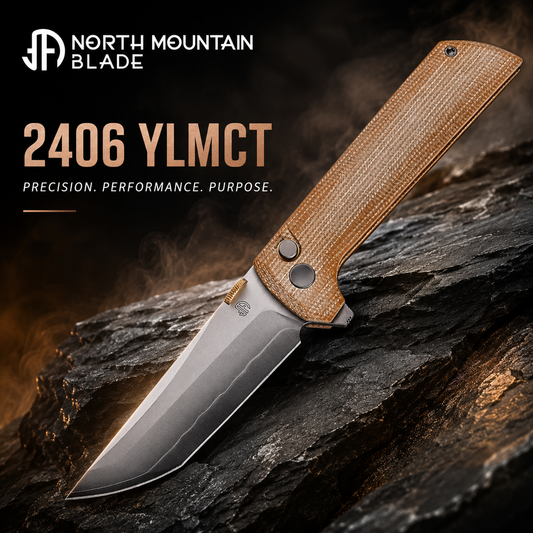 North Mountain Blade CHOP 2 – 3.5" SLD-MAGIC Blade, Brown Canvas Micarta 2406-YLMCT