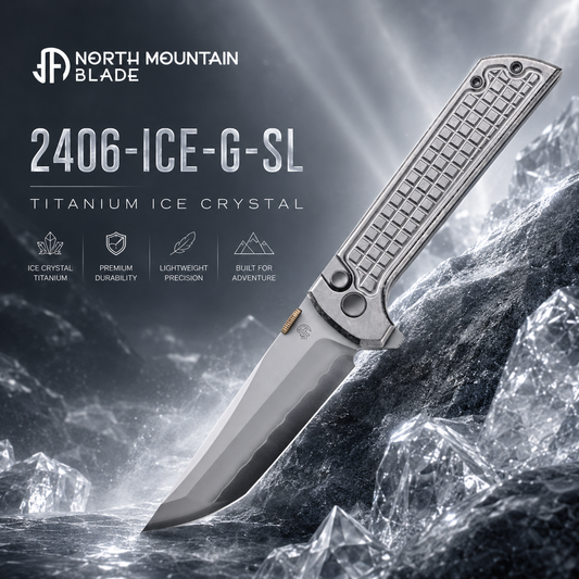 North Mountain Blade Chop 2 Ice Grid Silver Handle Tanto SLD-Magic Blade 2406-ICE-G-SL