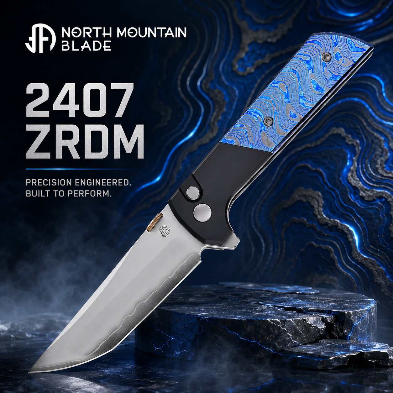 2407-ZRDM Zirconium & Titanium Damascus Edition