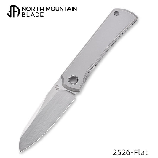 Moon 2526-Flat MINI Folding Knife Ti Handle M390 Blade hand-brushed finish