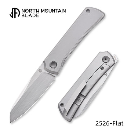 Moon 2526-Flat MINI Folding Knife Ti Handle M390 Blade hand-brushed finish
