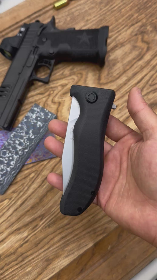 Puppy 3V steel Chrome coating Hand polished Titanium alloy frame G10 handle Tactical folding knife
