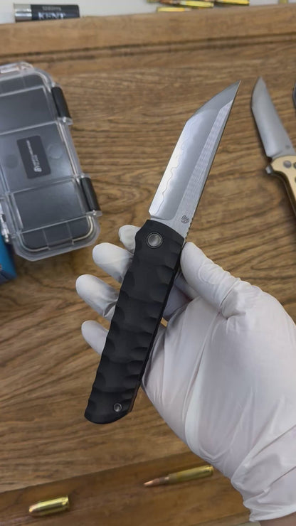 2411-BK Kick Stop Chop Plus black Hidden flipper Japanese style tactical tanto folding knife