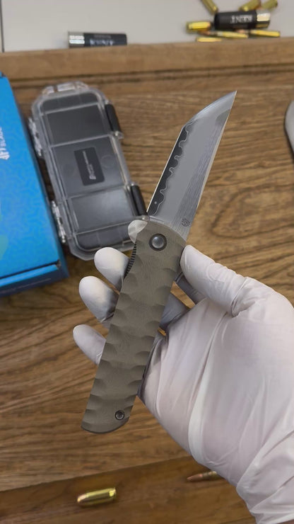 2411-BR Kick Stop Chop Plus coffee Hidden flipper Japanese style tactical tanto folding knife