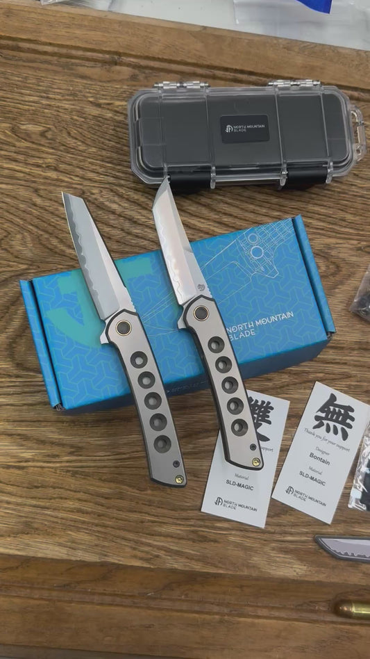 【Zero】2507-Hole Tanto Blade Ti Hole Handle&Clip Smooth Flippers