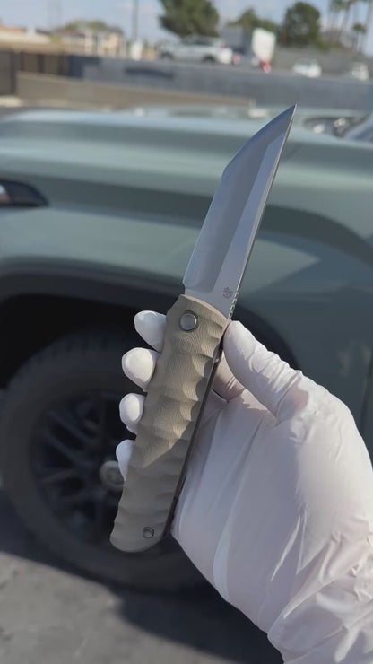 2411-BR Kick Stop Chop Plus coffee Hidden flipper Japanese style tactical tanto folding knife