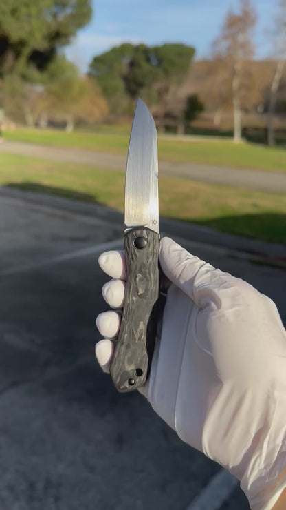 Jellyfish Marble carbon fiber M390 Hand Grind Titanium Frame